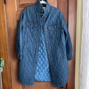 Quilted Blue Denim Coat